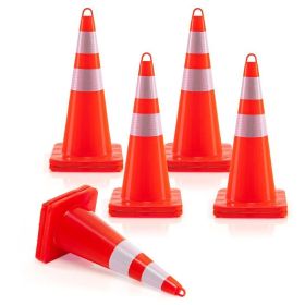 10 Pack 28" Traffic Safety Cones W/Reflective Collars