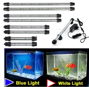 Aquarium-box floodlight highlights aquatic lantern diving festival waterproof and landscaping LED aquarium lamp fill light (Option: Blue light-28cm)