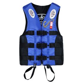 Children Swimming Buoyancy Vest Oxford Cloth Buoyancy Vest Adult Rescue Suit (Option: Blue-L)