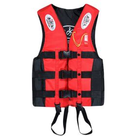 Children Swimming Buoyancy Vest Oxford Cloth Buoyancy Vest Adult Rescue Suit (Option: Red-S)