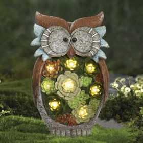 Solar Owl Led Light Outdoor Decorative Light Courtyard Decoration Resin Crafts Courtyard Lawn Night View Gift Lighting Decoration (Option: A)