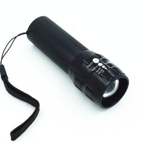 Led Flashlight Dimming Telescopic Mini Flashlight (Color: Black)