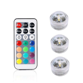 Remote control diving light 3CM diamond twist full color red green blue white warm white waterproof LED light (Option: 1 controller+3 lamp)