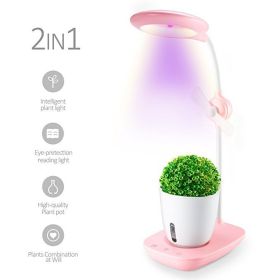 Intelligent Plant Growth Box with Table Lamp (Color: Pink)