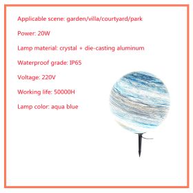 Solar Lawn Outdoor Waterproof Villa Garden Grass Earth Lamp (Option: Water Blue-25cm)