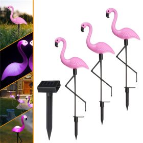 Flamingo Lawn Solar Lamp, Solar Garden Light Solar Yard Lights Waterproof (Option: Pink-Q3pcs 1set)