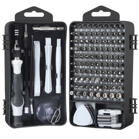 Screwdriver Set Multi-function Screwdriver Set Bit Head Watch Game Machine Disassembly Tool (Option: 117piece set black)