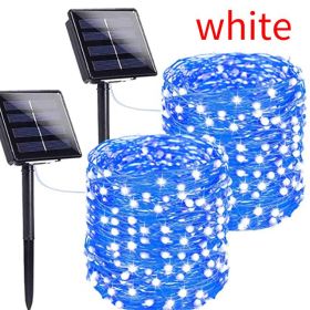 Outdoor Rain-proof Solar Copper Wire Lamp (Option: White-22meters 200lamp)