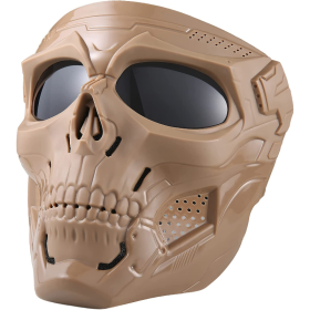 Skull Mask Full Face Tactical Masks For CS Survival Games Shooting Cosplay Movie Paintball Halloween Scary Masks (Color: BrownGrey)