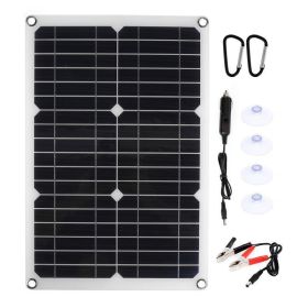 25W-180W 18V/12V Portable Solar Panel Waterproof USB Port Solar Power 5V Solar Battery Charger Outdoor Camping Phone Power Bank (Color: Only Solar panel, Ships From: China)