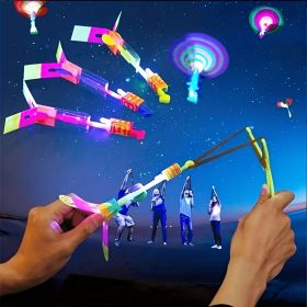 5pcs Magical LED Lights, Random Colors, Flying Arrows, Rocket Helicopters, Flying Toys, Party Fun Gifts, Slingshot Flying Helicopters, Birthday/Thanks (Quantity: 5pcs)