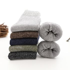 5 Pairs Thicken Wool Socks Men High Quality Towel Keep Warm Winter Socks Cotton Christmas Gift Socks For Man Thermal Size 38-45 (Color: 5 pair mix 5 color, size: EUR 38-45(US 6-11))