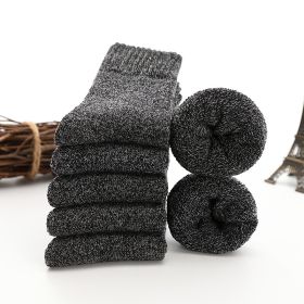 5 Pairs Thicken Wool Socks Men High Quality Towel Keep Warm Winter Socks Cotton Christmas Gift Socks For Man Thermal Size 38-45 (Color: 5 pair black, size: EUR 38-45(US 6-11))