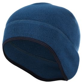 Winter Warm Ear Cover Cap Soft Men Women Ski Snowboard Cycling Skin-friendly Beanies Hiking Polar Fleece Running Windproof Hat (Color: Blue)