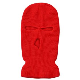 Army Tactical Mask 3 Hole Full Face Mask Ski Mask Winter Cap Balaclava Motorbike Motorcycle Helmet Full Helmet (Color: red Balaclava)