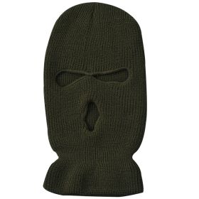 Army Tactical Mask 3 Hole Full Face Mask Ski Mask Winter Cap Balaclava Motorbike Motorcycle Helmet Full Helmet (Color: Army Green Balaclava)