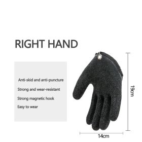 Fishing Gloves Anti-Slip Protect Hand from Puncture Scrapes Fisherman Professional Catch Fish Latex Hunting Gloves Left/Right (Color: Right, Ships From: CN)