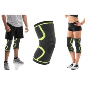 2-Pack Knee Compression Sleeve Support (Color: Lime Green, size: XL)