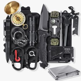 14in1 Outdoor Emergency Survival Gear Kit Camping Hiking Survival Gear Tools Kit Survival Gear And Equipment, Outdoor Fishing Hunting Camping Accessor (Model: 14 in 1)