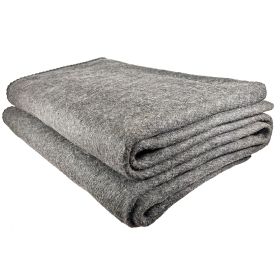 Extra Large Wool Blanket with Zippered Bag | Warm;  Comfortable;  Stylish;  Military | XL Queen / King - 72 x 92 in;  80% wool;  5.35 lbs | Camping; (Color: gray)