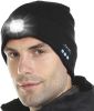 Unisex Bluetooth Beanie Hat with Light;  Built-in Speaker Mic;  Headlamp Cap with Headphones;  Tech Gift for Men Women