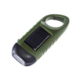 Outdoor Hand-cranked Power Generation Led Flashlight Strong Light Solar USB Charging (Option: Basic yellow)